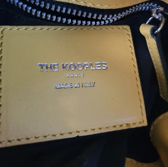 The Kooples Small Tina Leather Yellow Bucket Crossbody Handbag - Picture 11 of 14